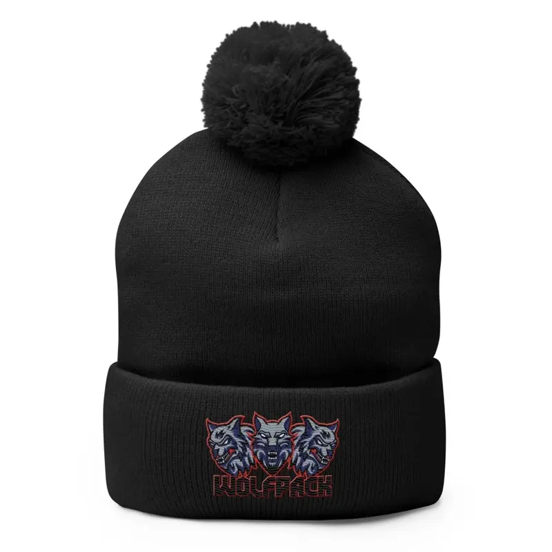 Wolfpack Pom Pom Knit Cap